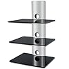 Designer Habitat - 3 Etag�res en verre noir - Support pour Lecteurs DVD / Blu-Ray, Console de jeu PS3 Xbox 360, Bo�te Satellite/Cable