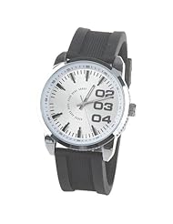 Orient Idea Ori-0303E Stylish Unisex Rubber Strap Round Case Quartz Watch for Male - White