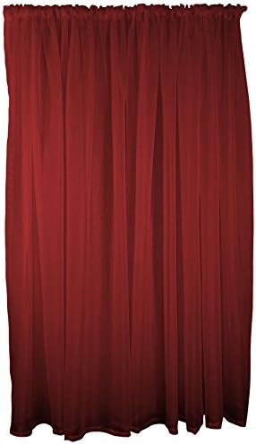 MAROON VOILE ROD POCKET CURTAIN DRAPE 59X72" 150X183CM