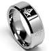 8MM FREEMASON MASONIC Tungsten Carbide Ring Men's Bands Size 7