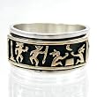 14kt. Gold and Sterling Silver Story Ring by MM Rogers, size 8, #11260