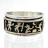 14kt. Gold and Sterling Silver Story Ring by MM Rogers, size 8, #11260