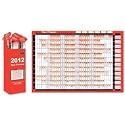2012 Large Laminated Unmounted Wall Planner Calendar With Accessories