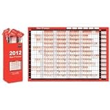 2012 Large Laminated Unmounted Wall Planner Calendar With Accessories