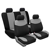 FH-FB056114 Modern Flat Cloth Car Seat Covers Gray / Black Color