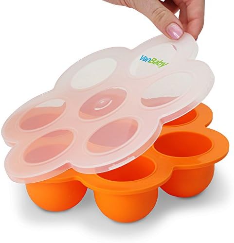 Baby Food Silicone Storage Containers-Reusable Freezer Tray 2 Pack with FREE eBook- Best for Homemade Purees