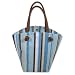 Blue Stripe Small Woven Jute Bag
