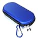 COSMOS ® Blue Color Hard travel case cover bag with carabiner memory/game card pocket for Playstation PS Vita + Cosmos Brand LCD touch screen Cleaning Cloth