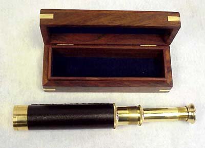 Brass Telescope in Wood Case