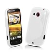 Silikonh�lle Tasche H�lle Case Cover Handyschale f�r das HTC Desire C inkl Displayfolie S-Line Wei�
