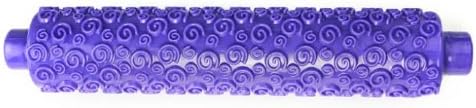 Mokingtop Fashion New Embossed Rolling Pin Gum Paste Embossing Sugarcraft Decorating Cake Mold (Purple)