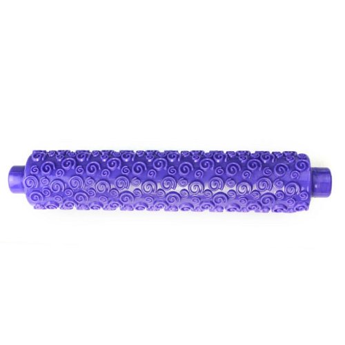 Mokingtop Fashion New Embossed Rolling Pin Gum Paste Embossing Sugarcraft Decorating Cake Mold (Purple)