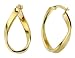 Twisted Hoop Earrings in Yellow Gold