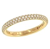 3 Row Pave Diamond Wedding Band Diamond .49cttw