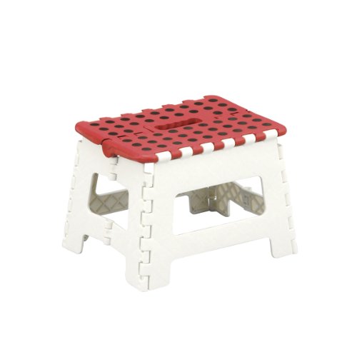 Zeller 99160 Klapphocker, Kunststoff 32 x 25 x 22 cm, rot / wei&szlig;