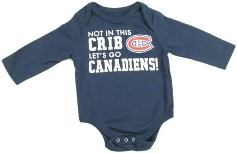 Montreal Canadiens Not In This Crib Infant/Baby Navy Long Sleeve Creeper (6/12 Months)