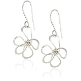 Gauge Sterling Silver Single Flower Earrings