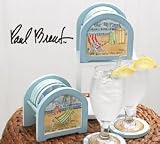 Destinations Decorative Beach Decor Set Of 6 Coasters With Holder Designed By Artist Paul Brent