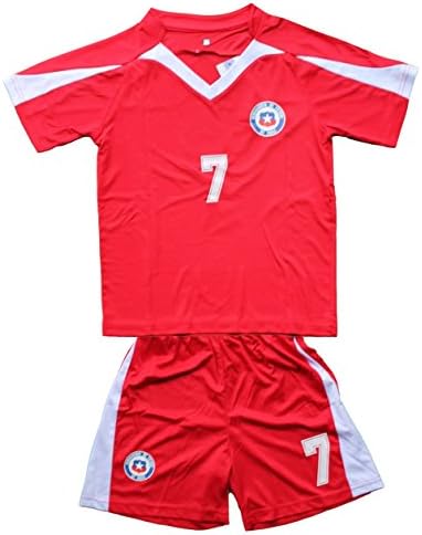 CHILE HOME ALEXIS SANCHEZ 7 FOOTBALL SOCCER KIDS JERSEY & SHORT (8-9 YEARS)