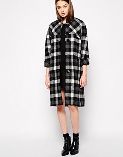 YMC Collarless Checked Coat with Cropped Sleeves 並行輸入品