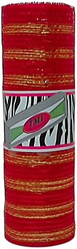 TMI Gifts Designer Netting, 10-Inch by 10-Yard, Glitz Red