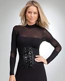 black -Long Sleeve Mesh Bodysuit - BLACK (M)