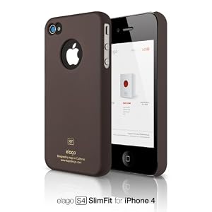 elago S4 Slim Fit Case for iPhone 4 (Soft Feeling) - SF Chocolate + Logo Protection Film included