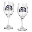 Colorado Rockies 2pc Wine Glass Set - Primary Logo MLB Baseball