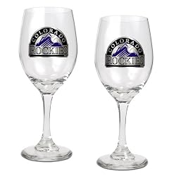 Colorado Rockies 2pc Wine Glass Set - Primary Logo MLB Baseball