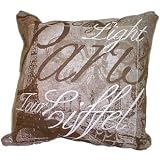 A Day in Paris, France Eiffel Tower 18 in Tapestry Pillow by Simply Home
