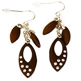 Sterling Silver Rhodium plated Brown Resin Earrings