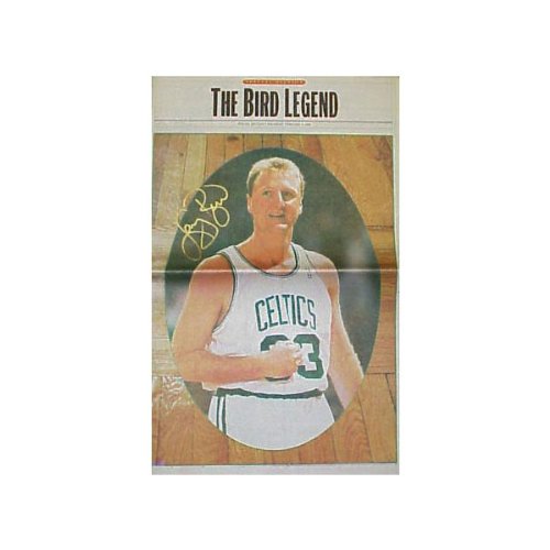 Larry Bird Boston Celtics - Retirement - Autographed Newspaper