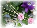 10 Haarnadeln rosa Hochzeit Kommunion Taufe