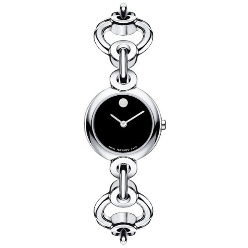MOVADO Watch:Movado Women's 0606487 Circlo Stainless Steel Black Museum Dial Bracelet Watch Images