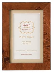 Italian Wooden Picture Frame, Burl, Brown