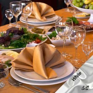 12 Each 90x156 White Restaurant Linen Tablecloths Bridal Satin Side Panels