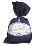 Fleur De Sel Sea Salt From Guerande, Brittany France Purple burlap Bag 8 Oz