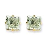Square Green Amythest Earrings Square Green Amythest Earrings