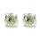14k 7mm Square Green Amythest Earrings