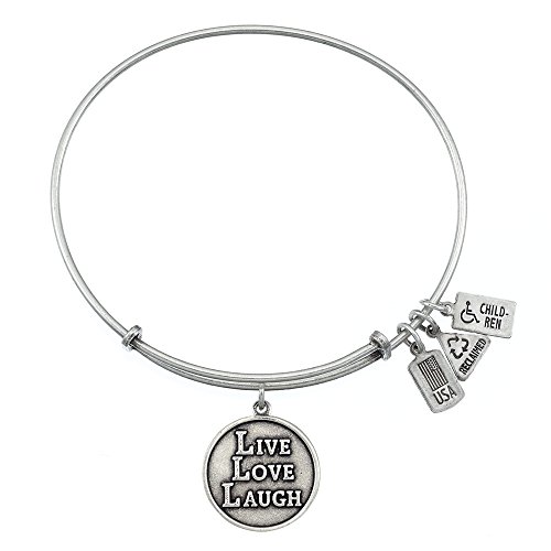 Wind and Fire Live Love Laugh Charm Bangle Bracelet