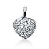 14k White Gold 1.4 ct Diamond Heart Pendant G-H , SI1
