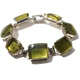 Sterling Silver Caribbean Amber Crown Cut Bracelet