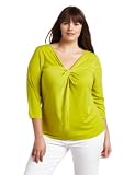Ak Anne Klein Women's Plus-Size 3/4 Sleeve Drape Front Pullover Shirt