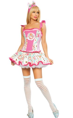 Discount J Valentine After Party Alice 4 Piece Costume (Small)