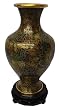 Chinese cloisonne copper body enameled flower vase, base included, 8"H