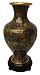 Chinese cloisonne copper body enameled flower vase, base included, 8