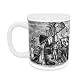 Christopher Columbus (1451-1506) on board his caravel, discovering America (engraving) (b/w photo) by Jan van der Straet - Mug - Standard Size