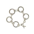 Breast Cancer Awareness Sterling Silver Bracelet with Affirmation Charms