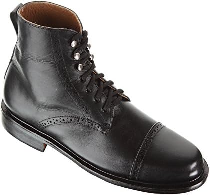 Handmade Damen Frost Field Marshall Mens Leather Ankle Boots, Made for Royalty, Color Black, Size US10
