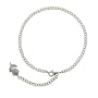 Sterling Silver Anklet with Pave Flower Charm